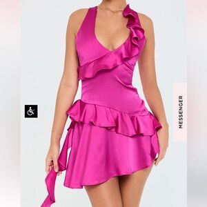Mistress Rocks Magenta Ruffle dress